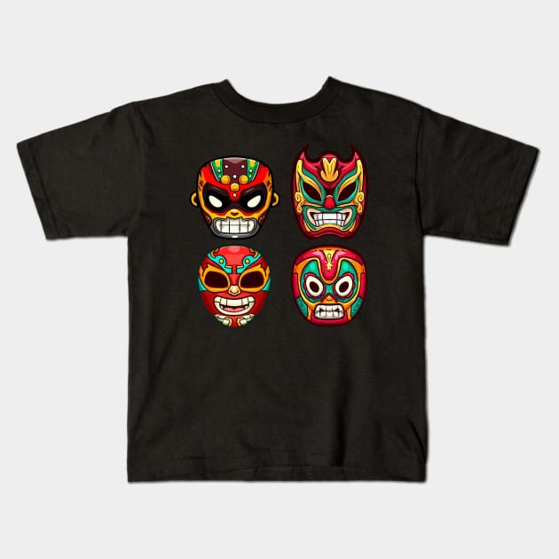 Luchadores Kids T-Shirt by GreenBox10